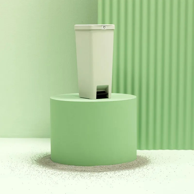 Кош за боклук с педал Brabantia StepUp 1005556, 40 л, Екологични материали, Голям отвор, Светлосив