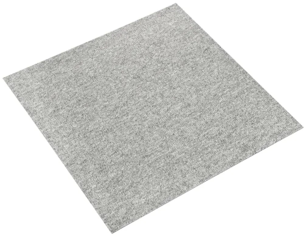 147310 vidaXL Килимни плочки за под, 20 бр, 5 м², 50x50 см, светлосиви