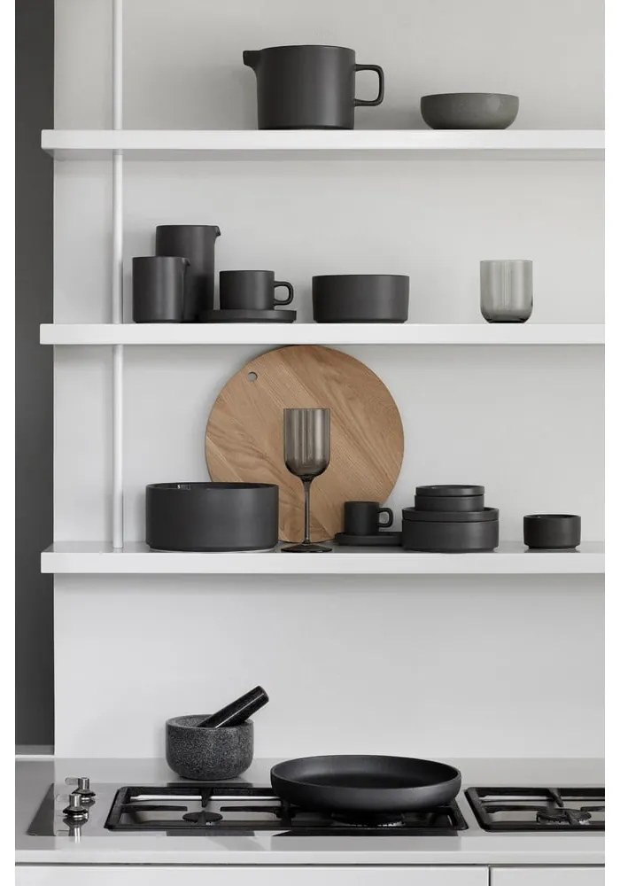 Комплект от 2 тъмнозелени керамични чаши за чай с чинийки Pilar, 170 ml - Blomus