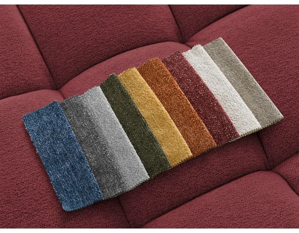 Бордо шенилов сгъваем/с място за съхранение ъглов диван (десен ъгъл) Everest – Bobochic Paris