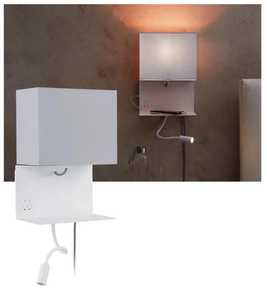 Paulmann 78913 - LED/2,5W + 1xE27/40W Настенно осветително тяло с USB MERANI 230V