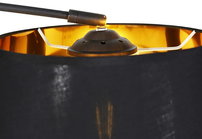 Модерна аркова лампа черна със злато - Arc Basic