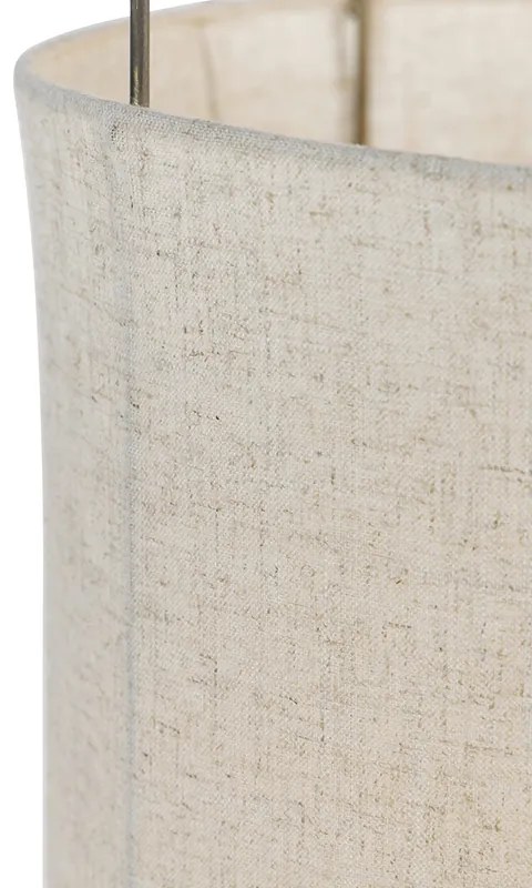 Дизайнерска подова лампа бежов ленен абажур - Rich