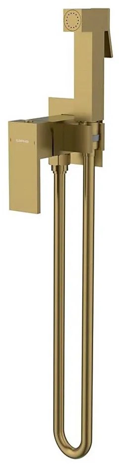 Sapho - Смесител за биде CUBEMIX с ръчен душ за вграден монтаж, матово злато