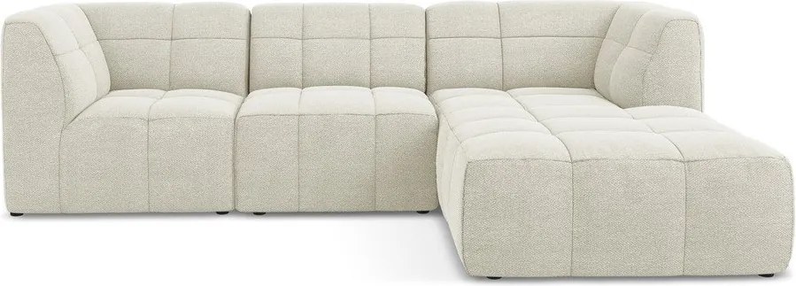 Бежов ъглов диван от прежда с примки от букле (десен ъгъл) Aloha – Makamii