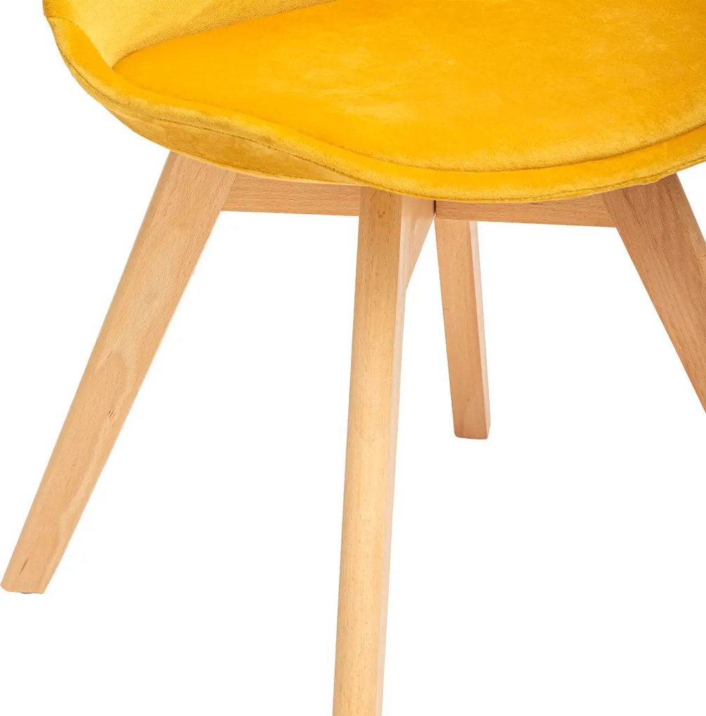 Трапезен стол atmosphera Baya, Велур - Сив