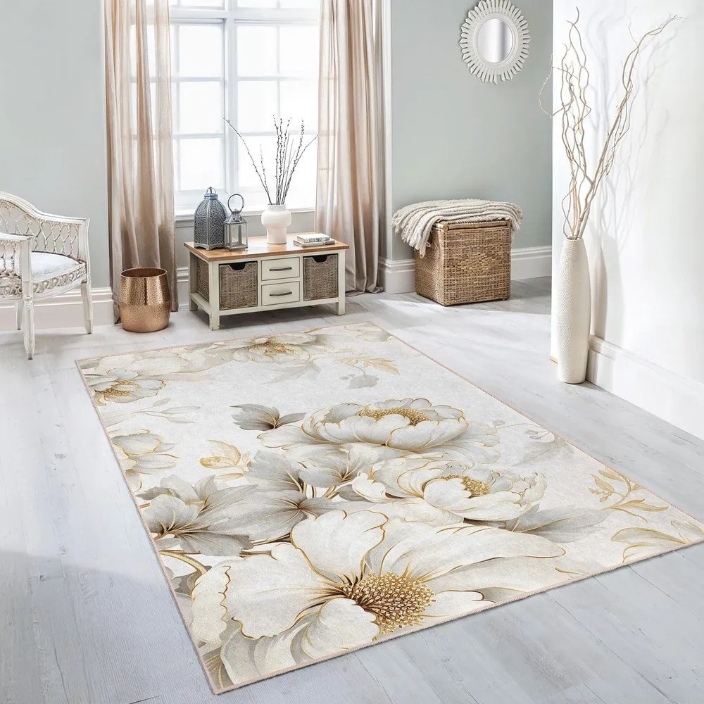 Кремав килим подходящ за пране 80x150 cm Soft and Gentle – Mila Home