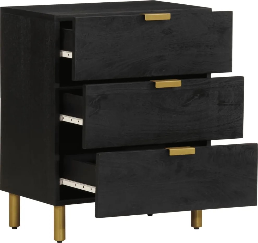4017657 vidaXL Нощно шкафче, черно, 50x33x62 см, инженерно дърво