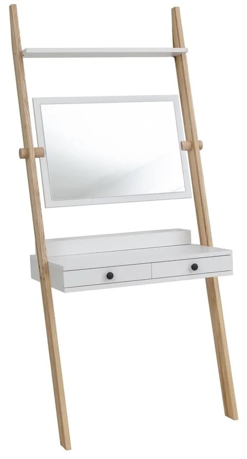 Бяла тоалетка с чекмедже и огледало Leno - Ragaba