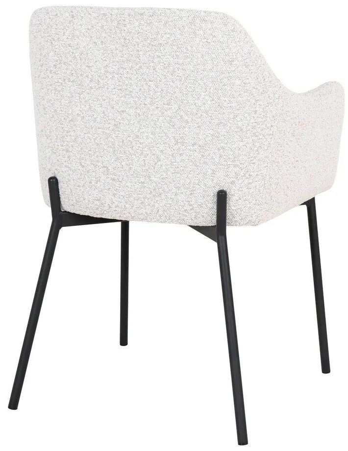 Бял тапициран трапезен стол с подлакътници Melilla – House Nordic