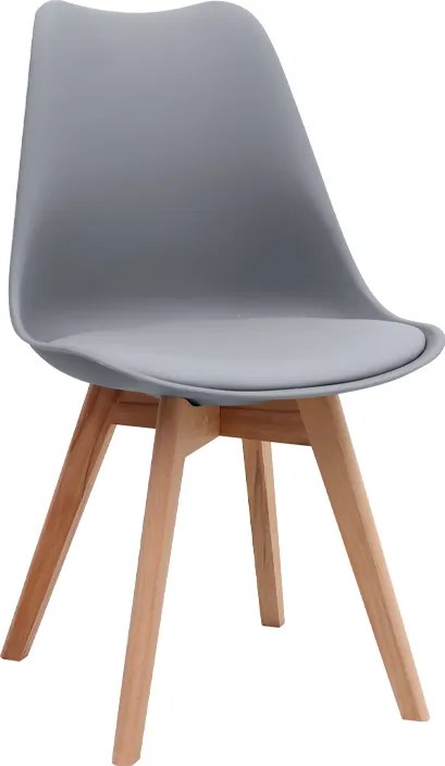 трапезен стол Viva PP - PU в сив цвят 48.5x54x80см.