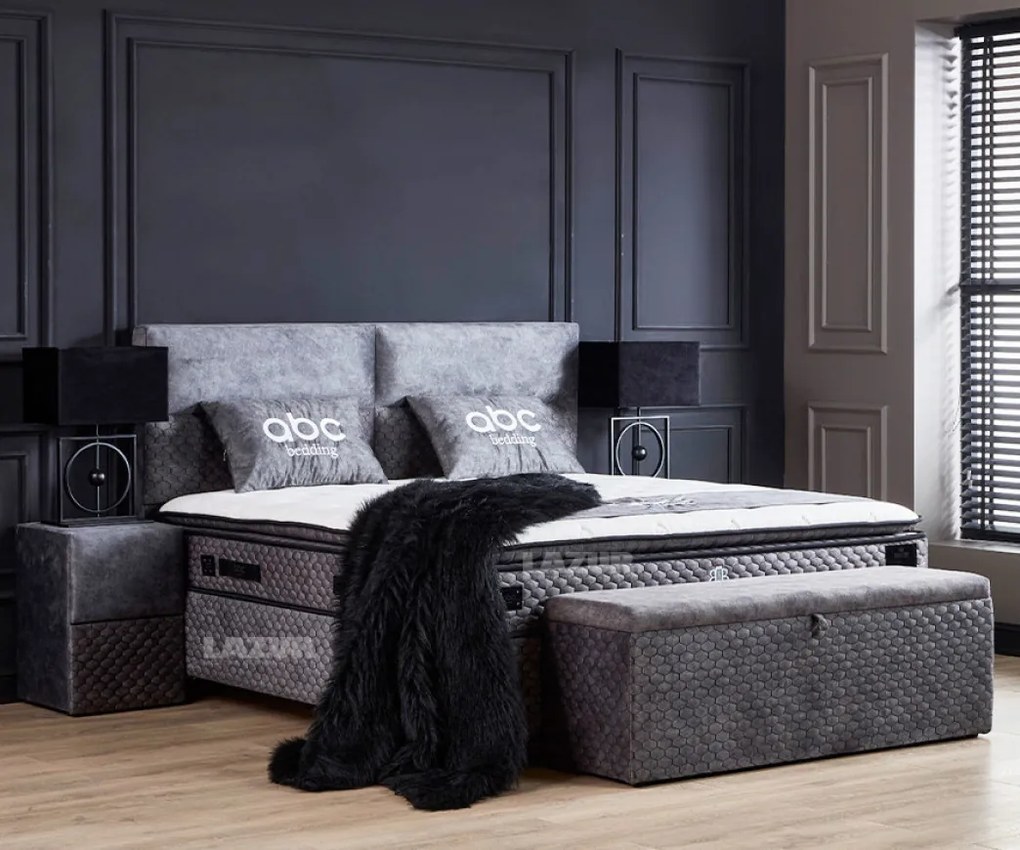 Тапицирано легло Вавилон с повдигащ механизъм и матрак 160/200 см