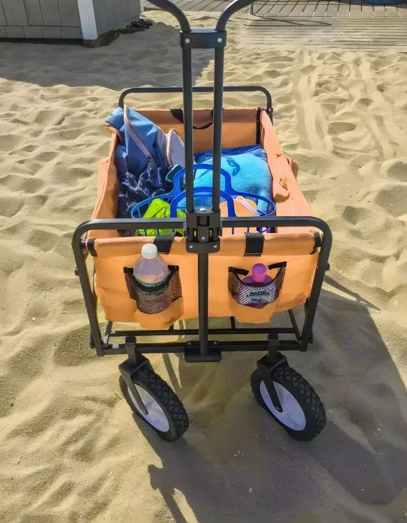 Сгъваема транспортна количка 100 кг – градинска и плажна количка на колела
