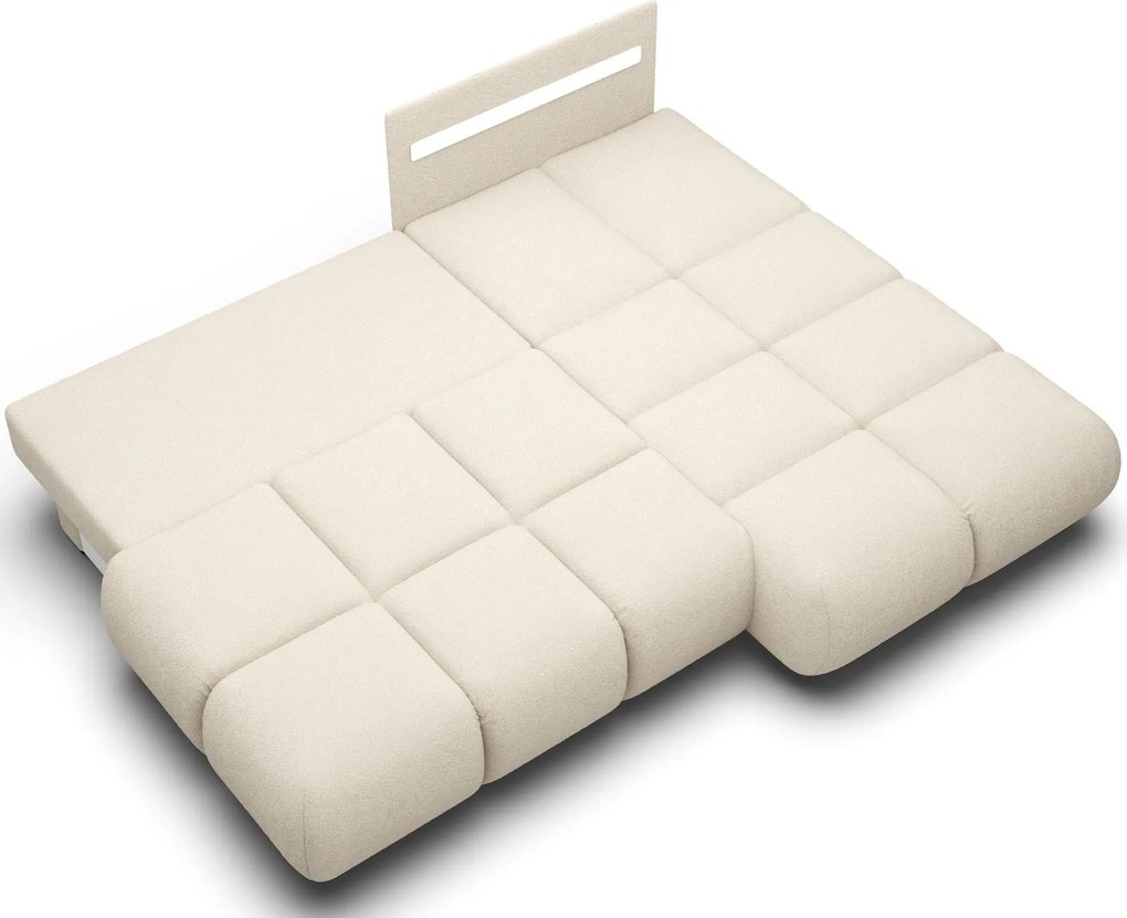 Ъглов Диван Лимо - Бежов Отворен - Десен