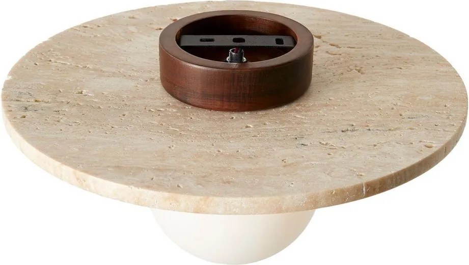 Бежово каменно осветително тяло за таван със стъклен абажур ø 12 cm Hilde – Opviq lights