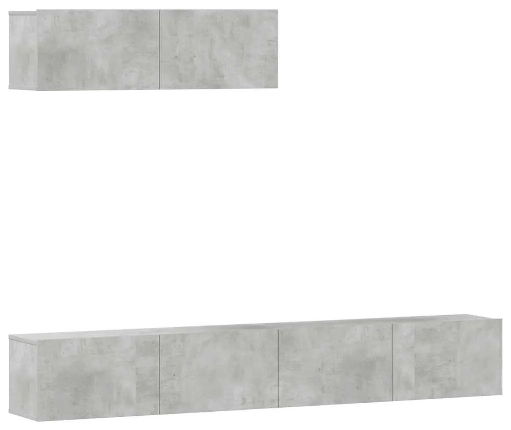 3114481 vidaXL Комплект ТВ шкафове от 3 части, бетонно сив, инженерно дърво
