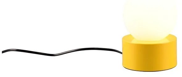 Жълта настолна лампа със стъклен абажур (височина 17 cm) Countess - Reality