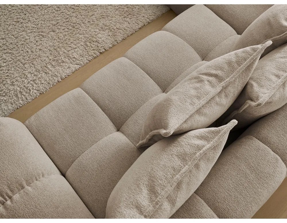 Кафяво-сив шенилов сгъваем/с място за съхранение ъглов диван (ляв ъгъл/L форма) Everest – Bobochic Paris