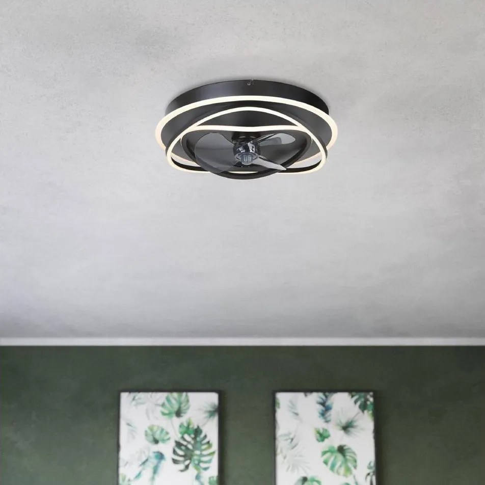 Eglo 35146 - LED димируем таванен вентилатор NAMORI 4xLED/9W/230V Ø50 см черен + дистанционно управление