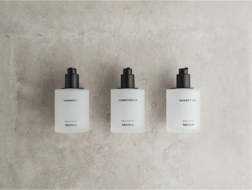 Бели стенни стъклени диспенсери за сапун 3 бр. 350 ml Kirei – Blomus