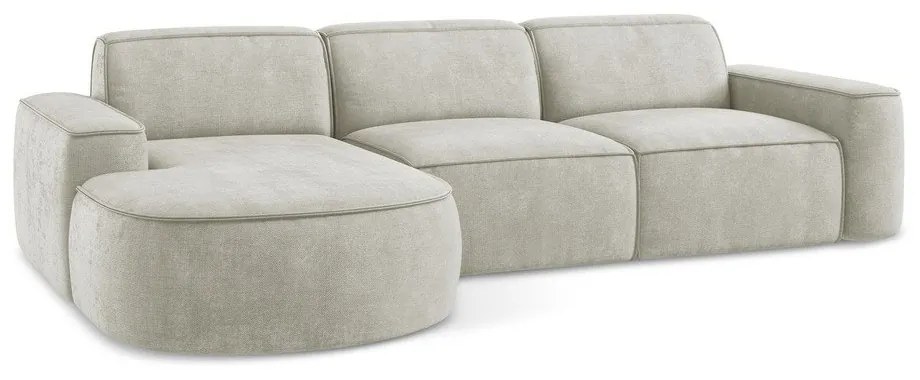 Кремав шенилов ъглов диван (ляв ъгъл) Omao – Makamii