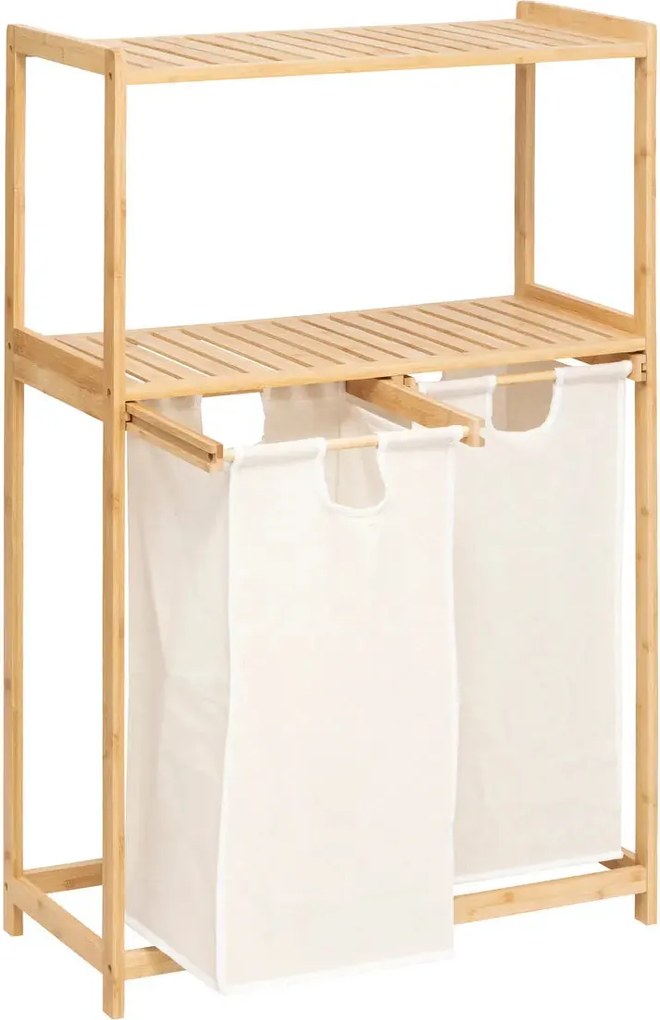 Етажерка 5five Tidy Box, С 2 коша за пране, Бамбук