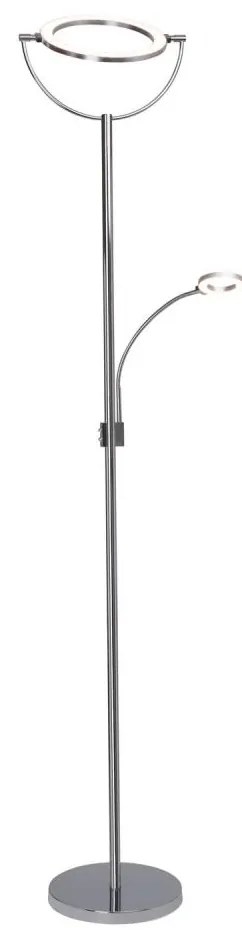 Brilliant - димируема LED подова лампа DEMIAN 2xLED/12W/230V в лъскав хром