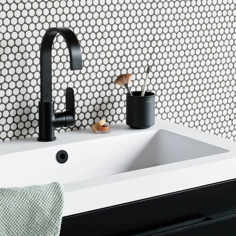 Стойка за четки за зъби Brabantia MindSet 1005684, Лесно почистване, Широк отвор, Минерално покритие, Тъмносив