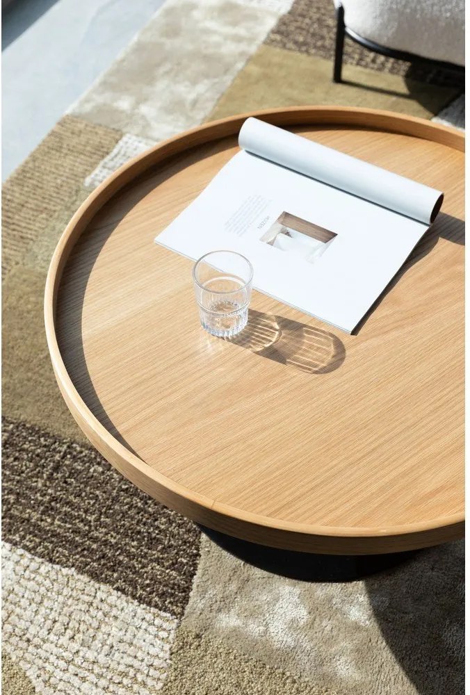 Кръгла масичка за кафе с дъбов плот в естествен цвят ø 70 cm Yuri L – White Label
