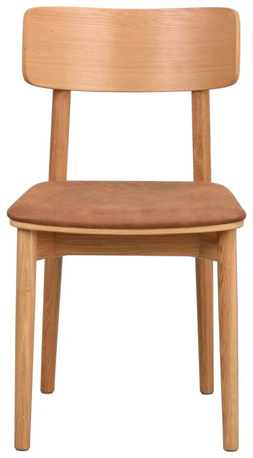 Кафяв коняк/естествени трапезни столове в комплект от 2 бр. от имитация на кожа Wolcott – Rowico