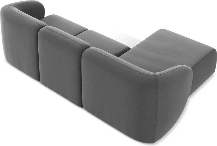 Сив кадифен ъглов диван (ляв ъгъл) Lani – Makamii