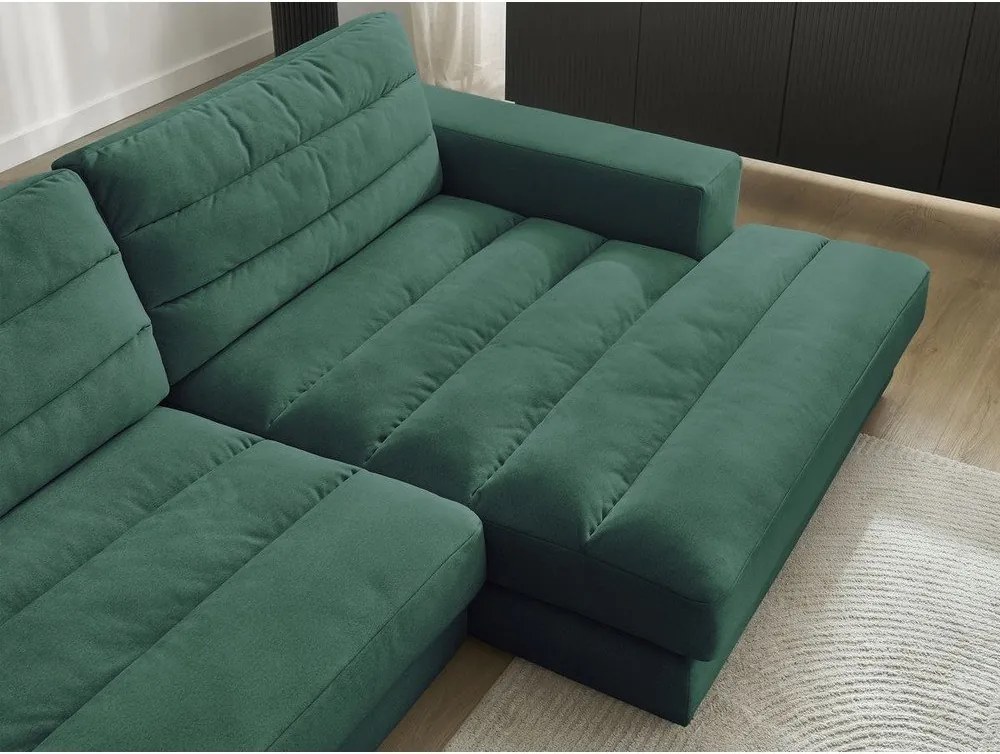 Зелен кадифен ъглов диван (десен ъгъл) Sierra – Bobochic Paris