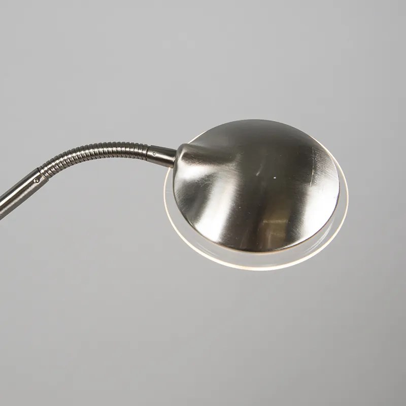 Модерна подова лампа от стомана с лампа за четене с LED - Eva