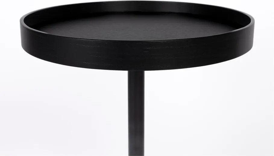 Кръгла странична масичка с дъбов плот ø 40 cm Yuri S – White Label