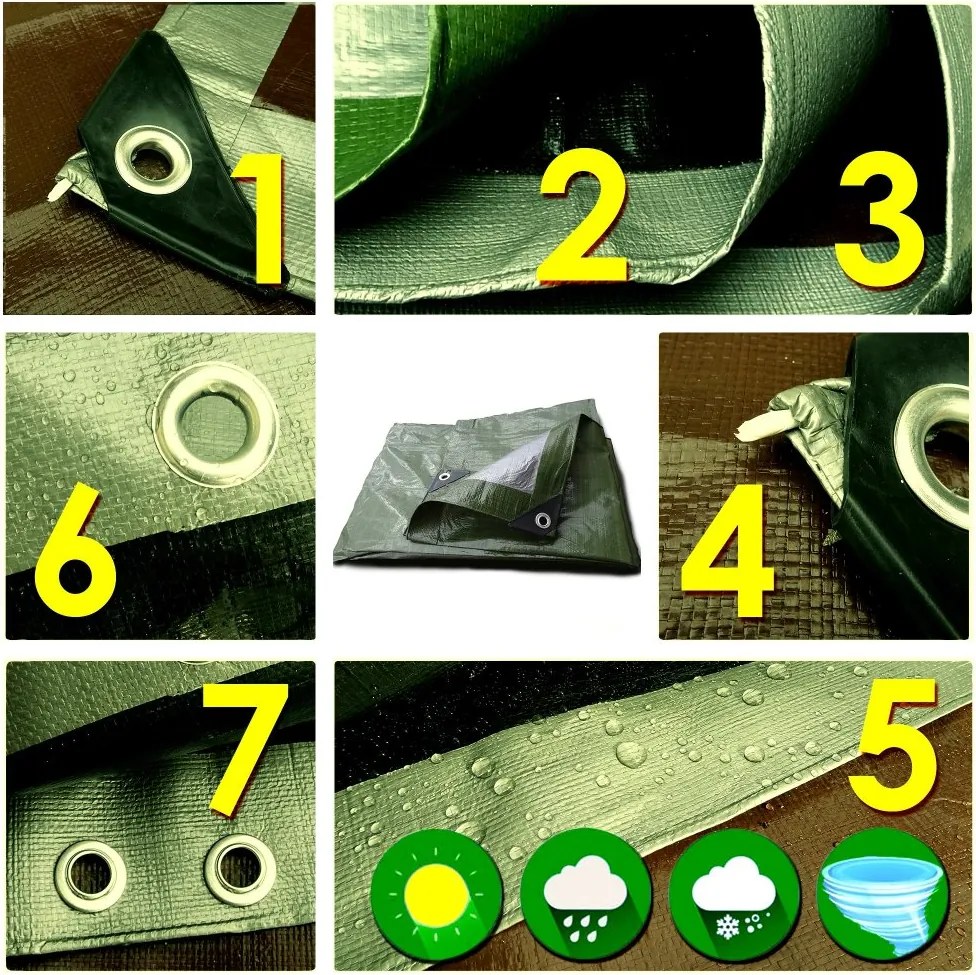 Зелено-сребриста мразоустойчива мушама 4m x 5m