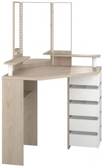 Ъглова Тоалетна масичка Beauty с огледало-Fusiko-White