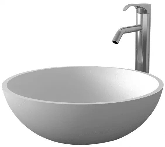 Мивка за баня ICB 645W, монтаж върху плот, iStone Solid Surface, бял мат, 40x40x13см