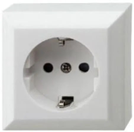 GAO Контакт шуко ЕДИНИЧЕН 16A бял открит монтаж IP20  - 0310H