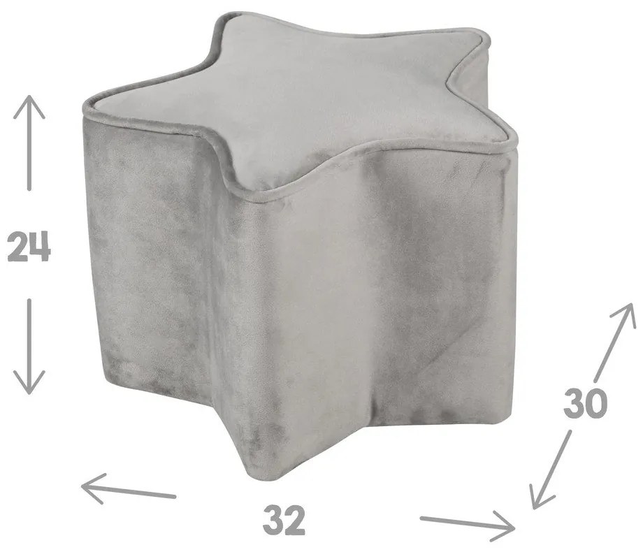 Светлосиво кадифено бебешко пуфче Lil Sofa - Roba