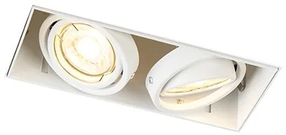 Вграден прожектор бял GU10 въртене и наклон без рамка 2-светлина - Oneon