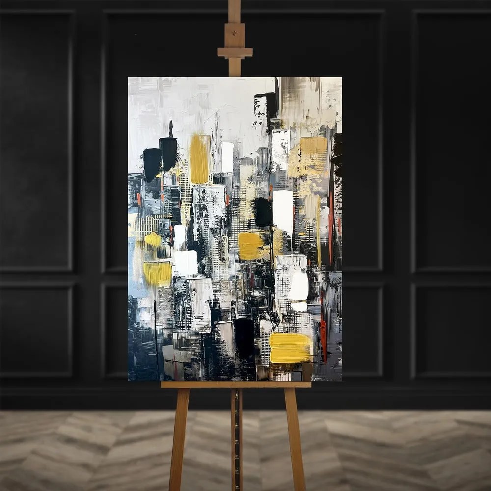 Картина с ръчно изрисувани елементи 70x100 cm Cityscape – Styler