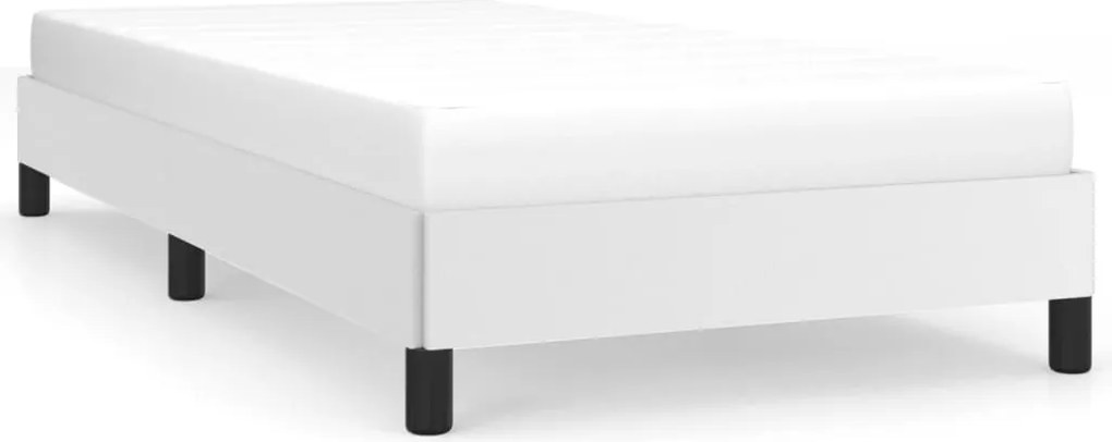 346875 vidaXL Боксспринг рамка за легло бяла 90x190 см изкуствена кожа