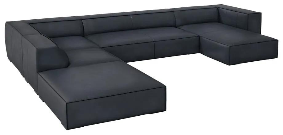 Тъмносин кожен ъглов диван (ляв ъгъл) Madame – Windsor &amp; Co Sofas