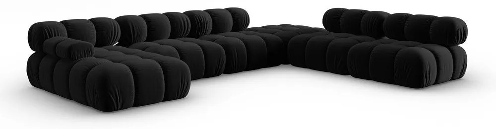 Диван от черно кадифе 379 cm Bellis - Micadoni Home