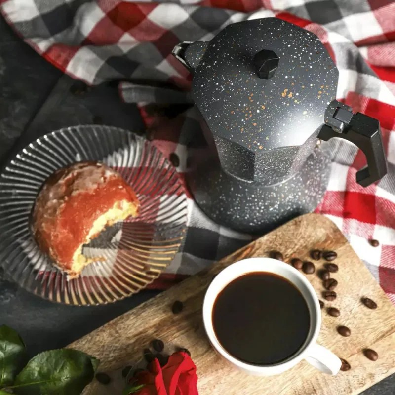 Разопакован: Кубинска кафеварка Klausberg KB 7547, 9 чаши, Индукция, Сив мрамор