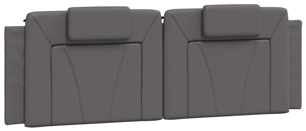 374800 vidaXL Мека табла за легло Viana, сива, 160 см, изкуствена кожа
