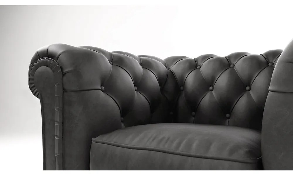 Антрацитно кадифено кресло Cambridge - Ropez