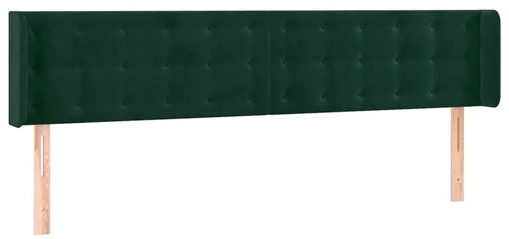 3119271 vidaXL Горна табла за легло, тъмнозелена, 203x16x78/88 см, кадифе