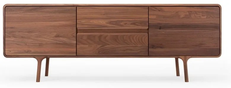 Кафява маса за телевизор от масивен орех 180x65x45 cm Fawn – Gazzda