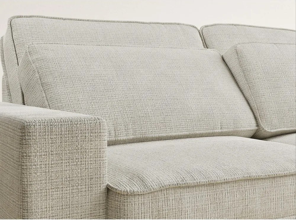 Сиво-бежов шенилов ъглов диван (десен ъгъл/L форма) Kirou – Maison de Rêve